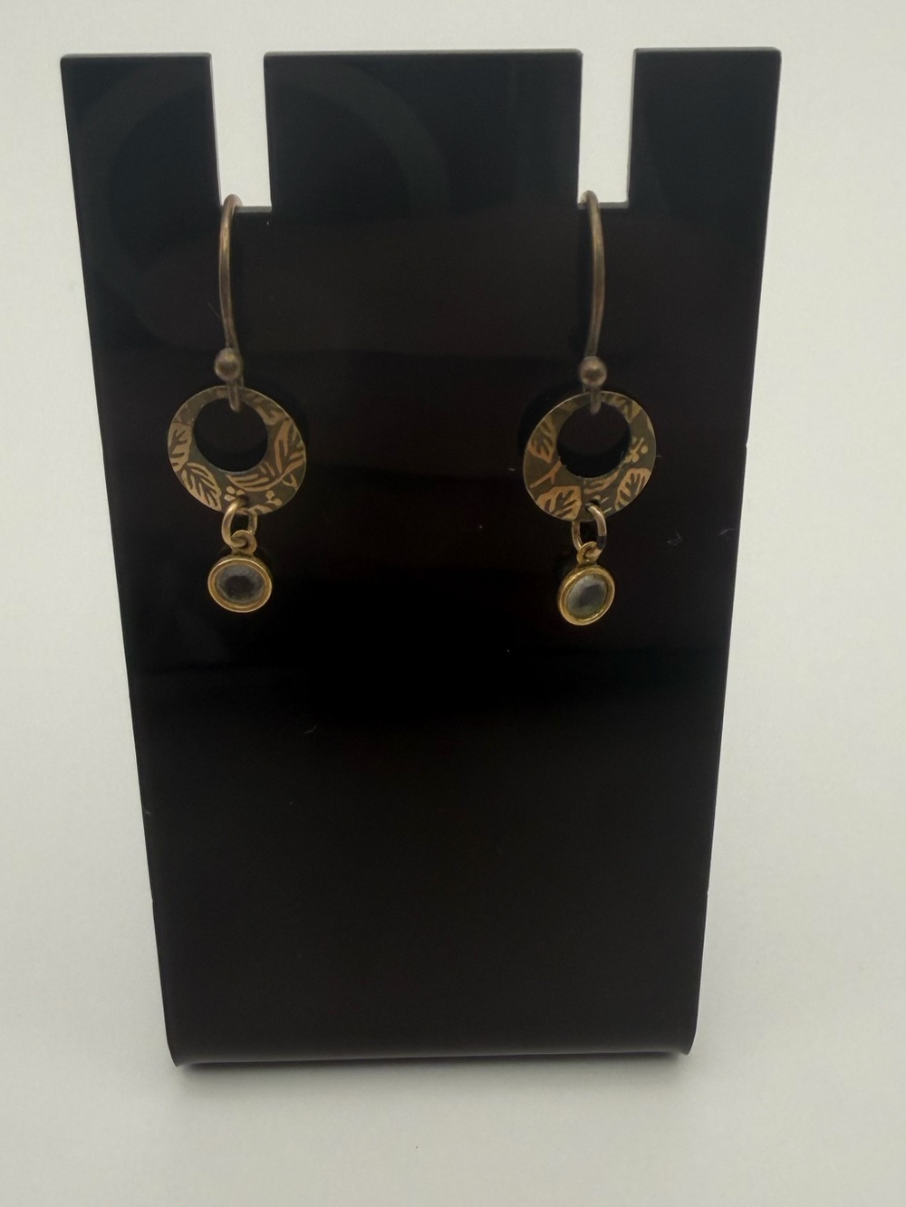 Holly Yashi Gold-Tone Hoop Drop Earrings with Blue Accents
